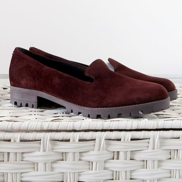 Easy Spirit Brown Suede Leather Lug Sole Low Heel Loafers Slip-on Orthotic Shoes - Picture 8 of 16